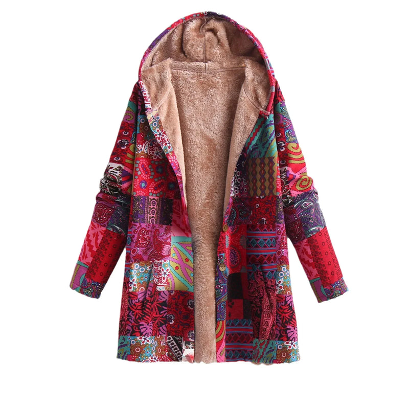 Bedruckte Fleecejacke Für Damen | Mit Kapuze