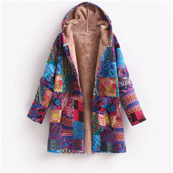 Bedruckte Fleecejacke Für Damen | Mit Kapuze