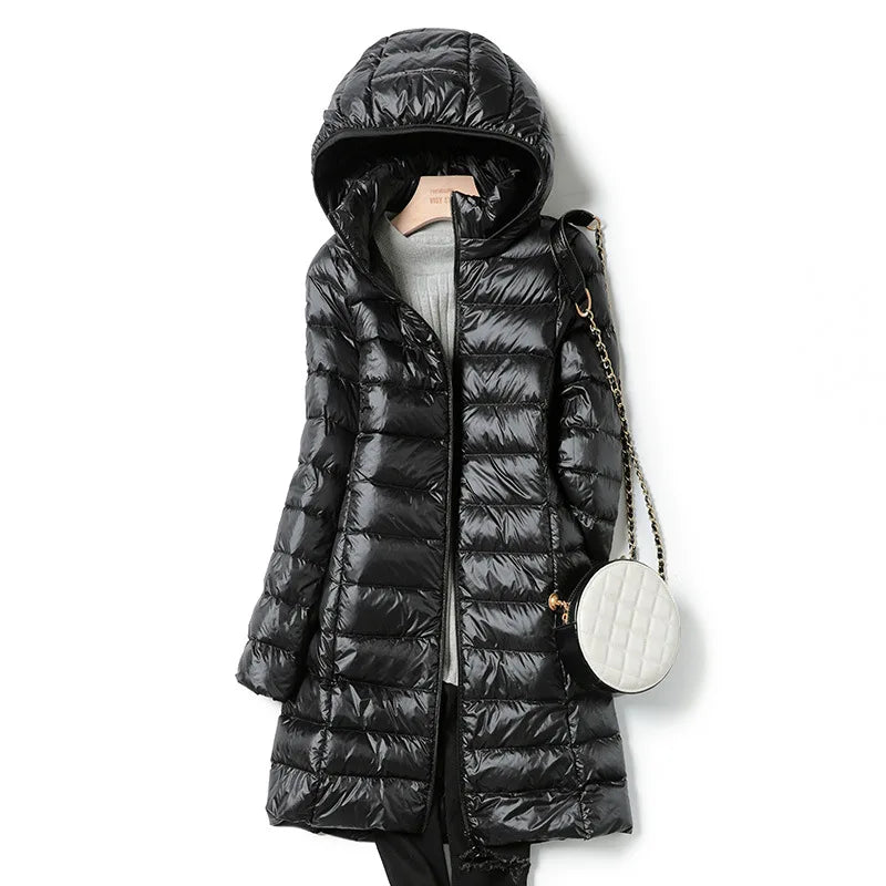 Daunenjacke Mit Abnehmbarer Kapuze Für Damen | Herbst
