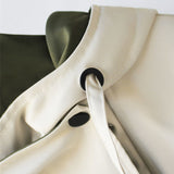 Stilvoller Kurzer Trenchcoat Für Frauen | Drapierter Kragen