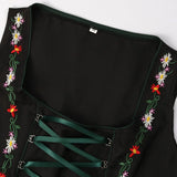 Traditionelles Oktoberfest-Dirndl Für Damen | Grün Und Schwarz