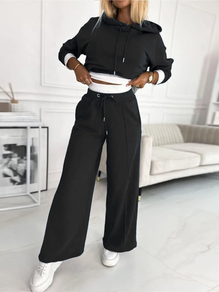 Damen Freizeit Hoodie Und Hose Set | Trainingsanzug
