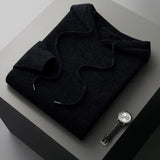 Einfarbiger Kaschmir-Hoodie Mit Langen Ärmeln Für Herren | Winter