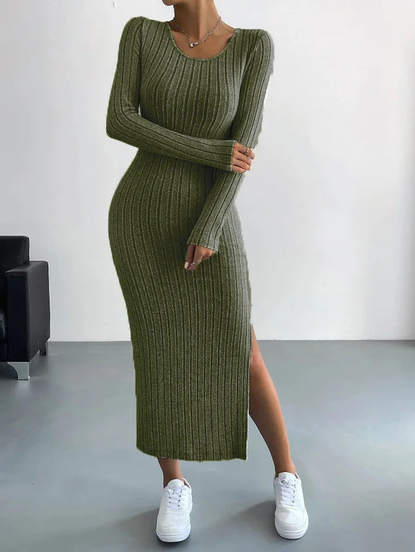 Strick-midikleid Für Damen | Seitenschlitz