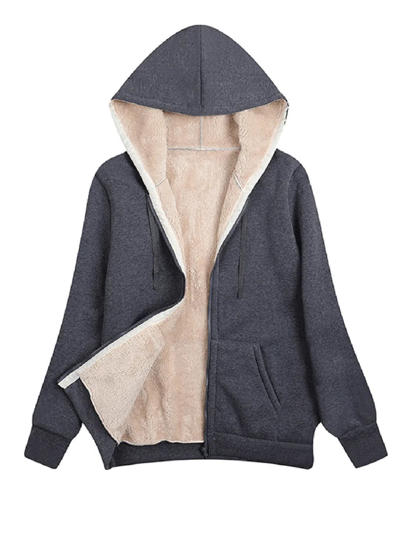 Fleecejacke Mit Kapuze | Lange Ärmel