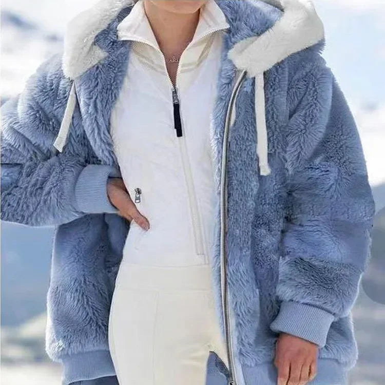 Damen Fleecejacke Mit Kapuze | Langarm