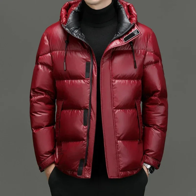 Winter Herren Daunenjacke Mit Kapuze | Langarm