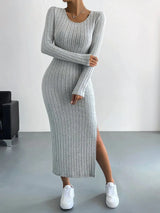 Strick-midikleid Für Damen | Seitenschlitz