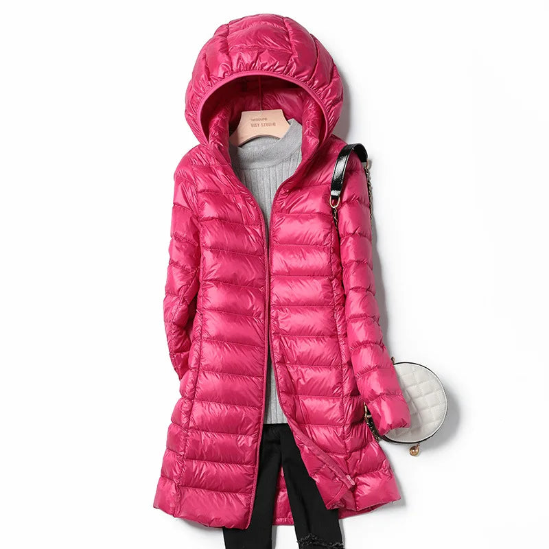 Daunenjacke Mit Abnehmbarer Kapuze Für Damen | Herbst