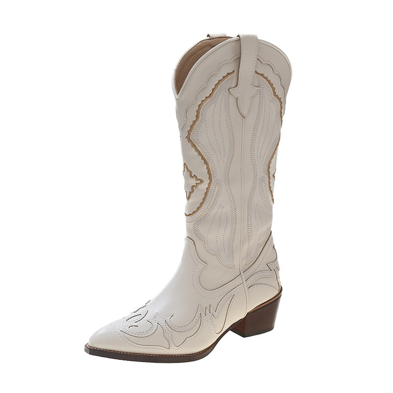Hohe Weiße Damenstiefel | Kniehoch