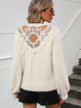 Ilona - Flauschiger Pullover mit Spitze