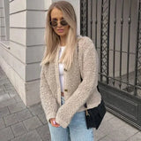 Kurzer Cardigan Mit Goldenen Knöpfen Für Damen | Warm