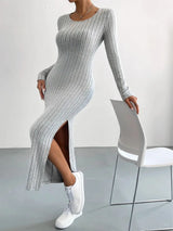 Strick-midikleid Für Damen | Seitenschlitz
