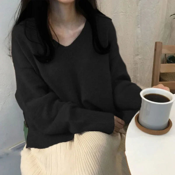 Damen-Kaschmirpullover Mit V-Ausschnitt Für Den Winter | Langarm