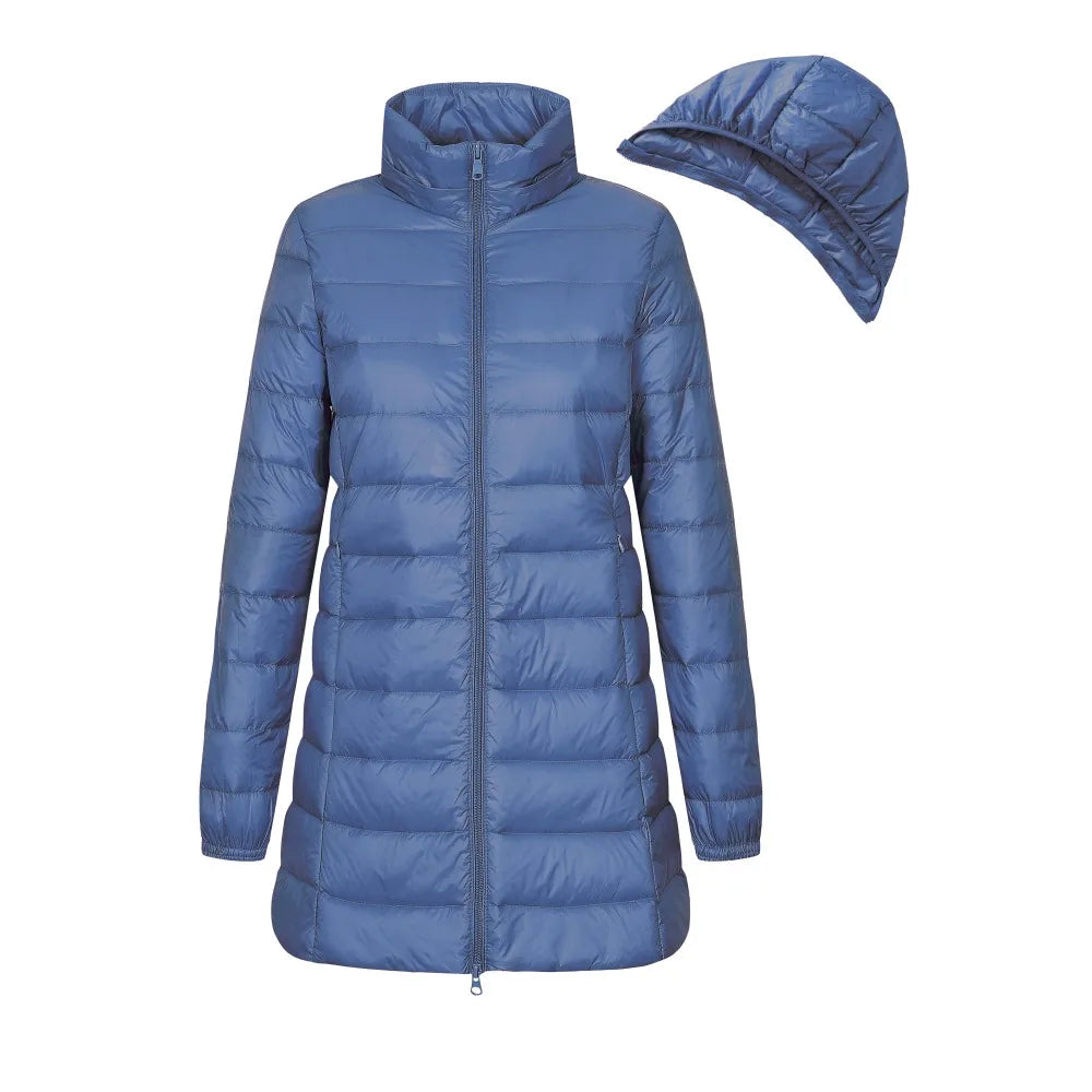 Damen Winter Daunenjacke Mit Kapuze | Lang