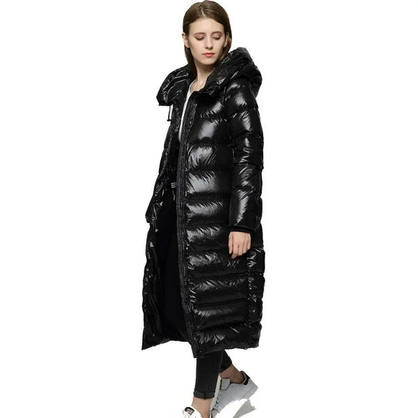 Lange Winter-Daunenjacke Für Damen | Mit Kapuze