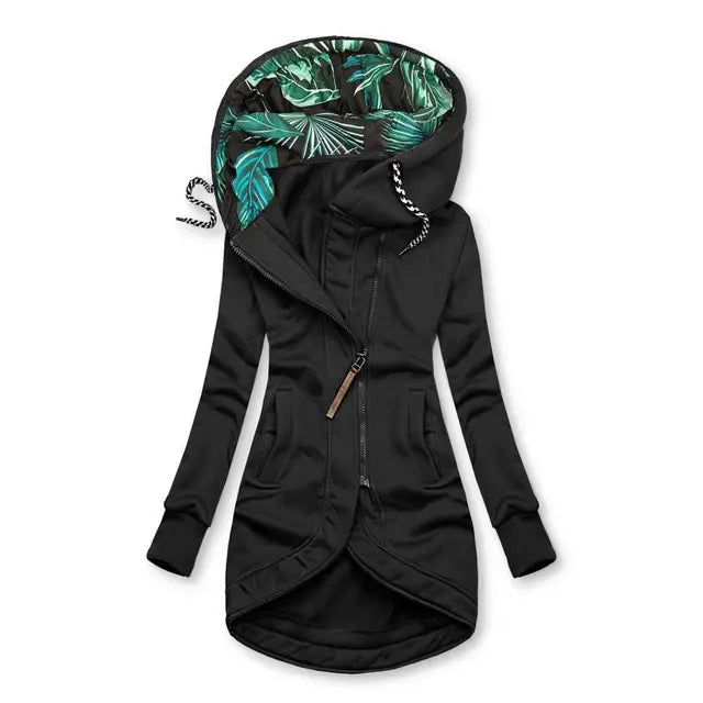 Moderne Winterjacke Mit Bedruckter Kapuze Für Damen | Herbst