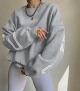 Übergroßer Kapuzenpullover Mit Rundhalsausschnitt Für Damen | Locker geschnittenes Design