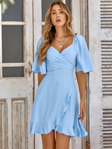 Juliana - Hellblaues Wickelkleid