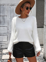 Elvie - Flauschiger Pullover mit Spitze