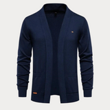 Klassische Strickjacke Mit Offener Vorderseite Für Herren | Schalkragen