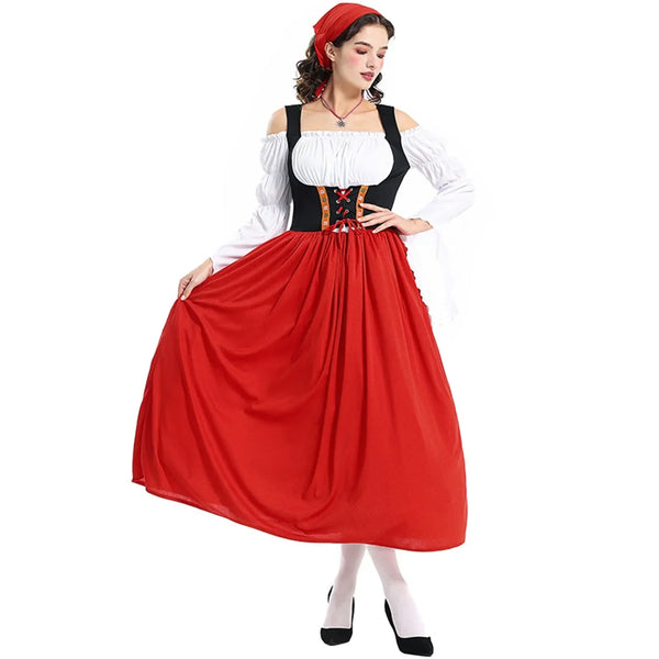 Damen Lange Oktoberfest Dirndl Kleid | Klassisch