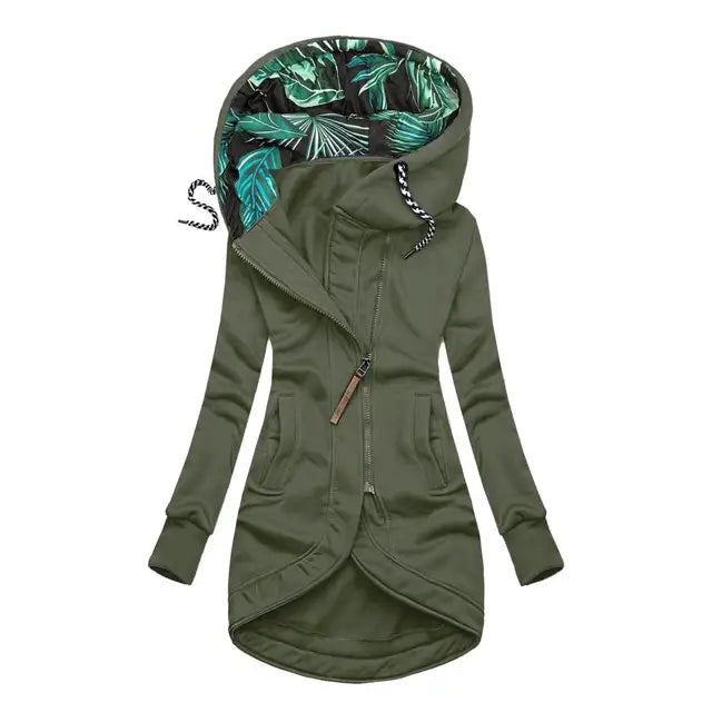 Moderne Winterjacke Mit Bedruckter Kapuze Für Damen | Herbst