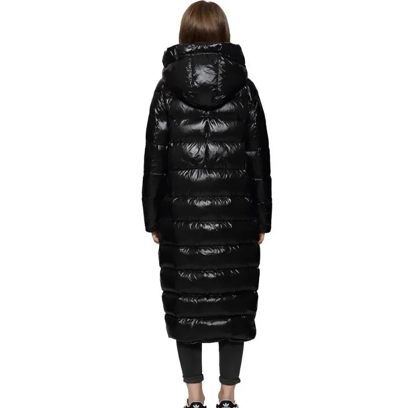 Lange Winter-Daunenjacke Für Damen | Mit Kapuze