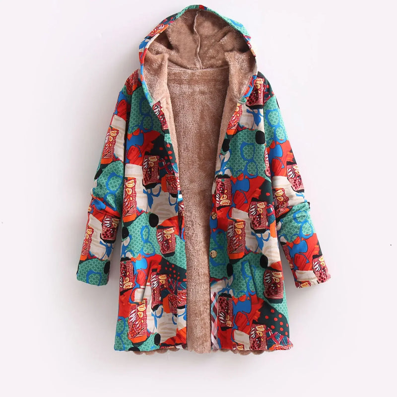 Bedruckte Fleecejacke Für Damen | Mit Kapuze