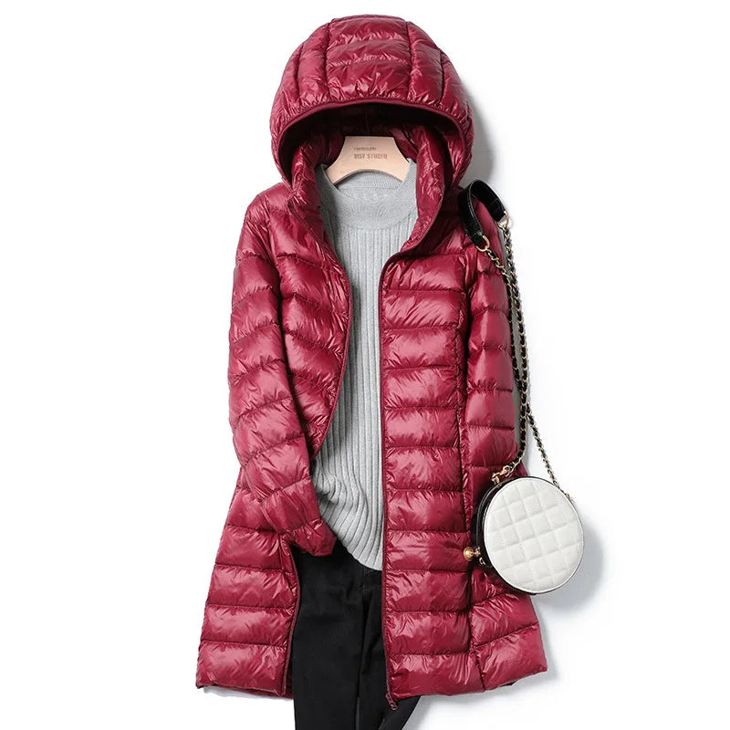 Daunenjacke Mit Abnehmbarer Kapuze Für Damen | Herbst