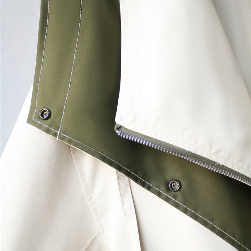 Stilvoller Kurzer Trenchcoat Für Frauen | Drapierter Kragen
