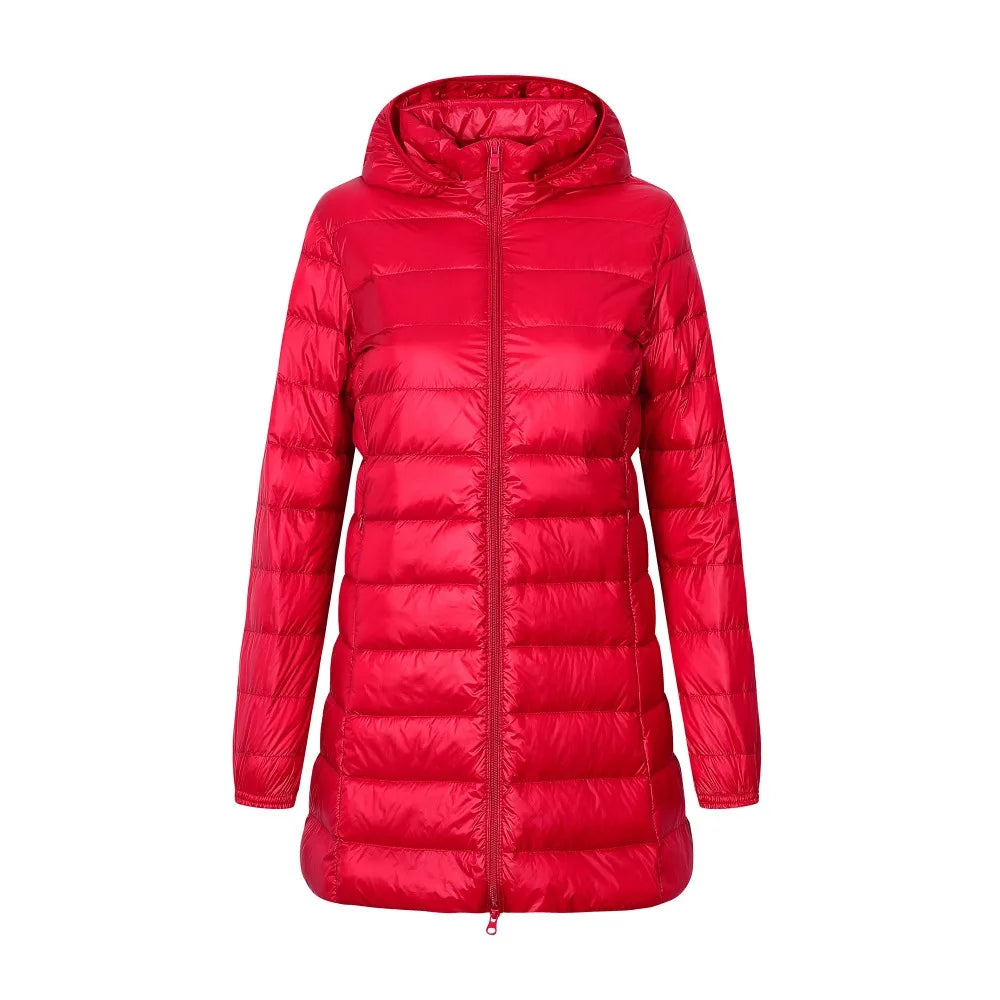 Damen Winter Daunenjacke Mit Kapuze | Lang