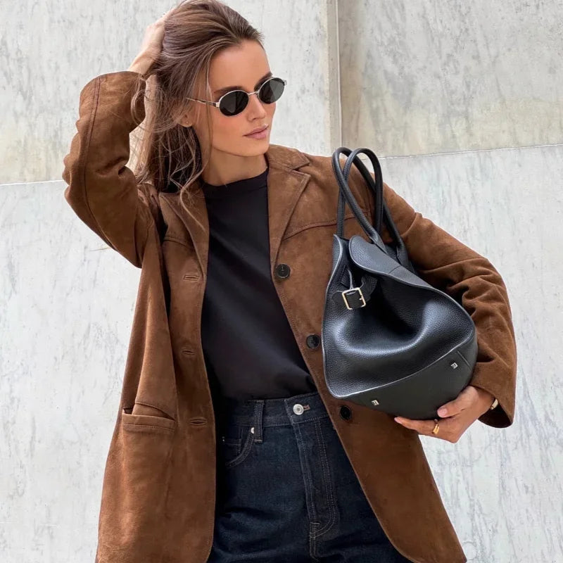 Trendige Damenjacke Mit Knopfverschluss | Warm