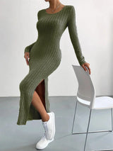 Strick-midikleid Für Damen | Seitenschlitz