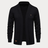 Klassische Strickjacke Mit Offener Vorderseite Für Herren | Schalkragen