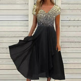 Amandine | Elegantes Blumenkleid Für Damen | Kurzarm