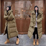Lässige Lange Pufferjacke Mit Kapuze Für Damen | Winter