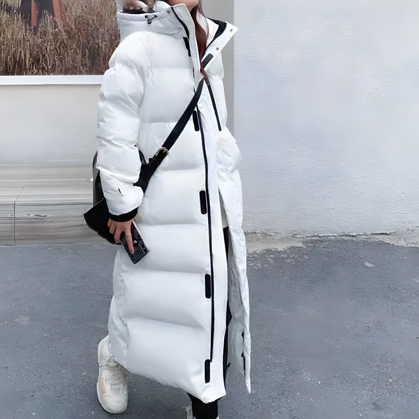 Lange Puffer-Winterjacke Für Damen Mit Langen Ärmeln | Stilvoll