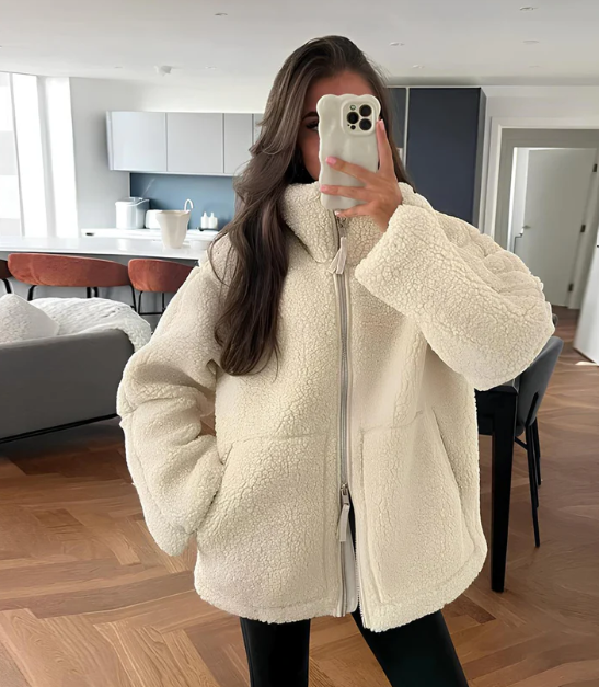 Stehkragen Teddymantel Für Frauen | Winter