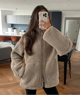 Stehkragen Teddymantel Für Frauen | Winter
