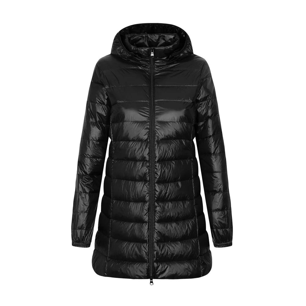 Damen Winter Daunenjacke Mit Kapuze | Lang