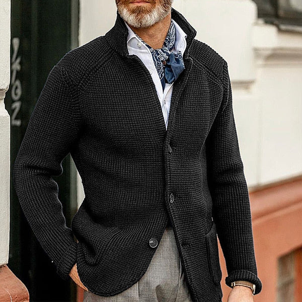 Winter-Cardigan Mit Knöpfen Und Langen Ärmeln Für Herren | Mit Tasche