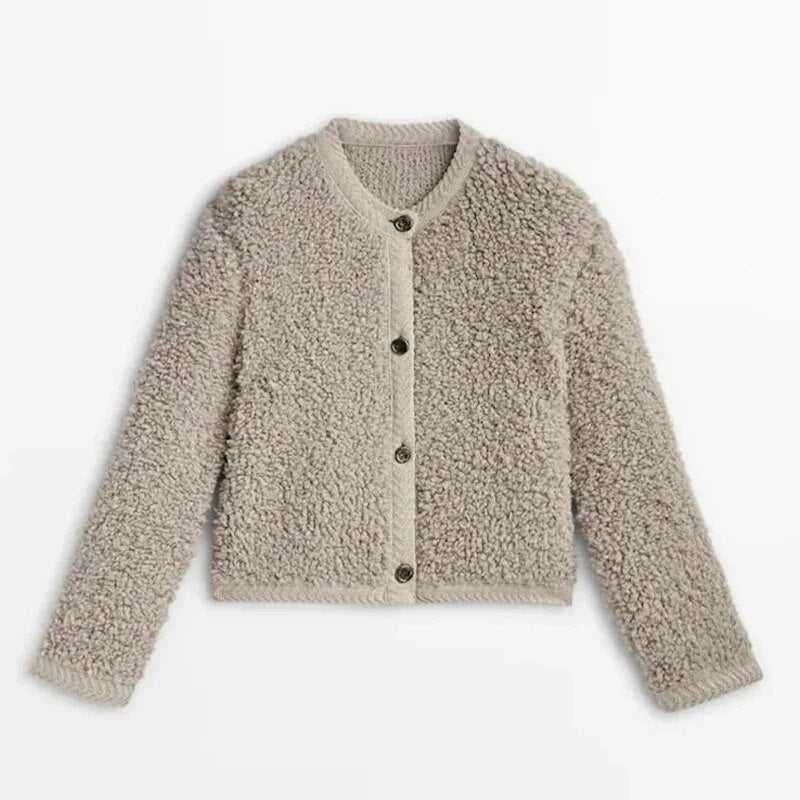 Kurzer Cardigan Mit Goldenen Knöpfen Für Damen | Warm