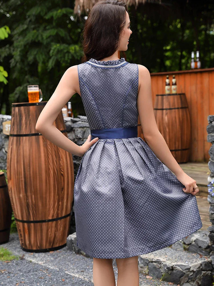 Damen Mini Oktoberfest Dirndlkleid Mit Fließendem Rock