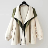 Stilvoller Kurzer Trenchcoat Für Frauen | Drapierter Kragen