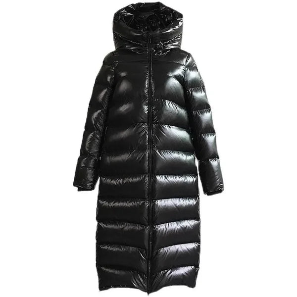 Lange Winter-Daunenjacke Für Damen | Mit Kapuze