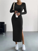 Strick-midikleid Für Damen | Seitenschlitz