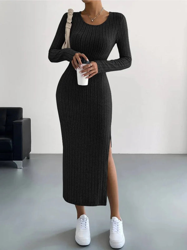 Strick-midikleid Für Damen | Seitenschlitz