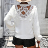 Elvie - Flauschiger Pullover mit Spitze