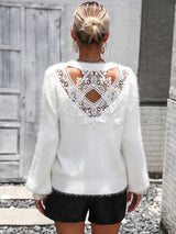 Elvie - Flauschiger Pullover mit Spitze